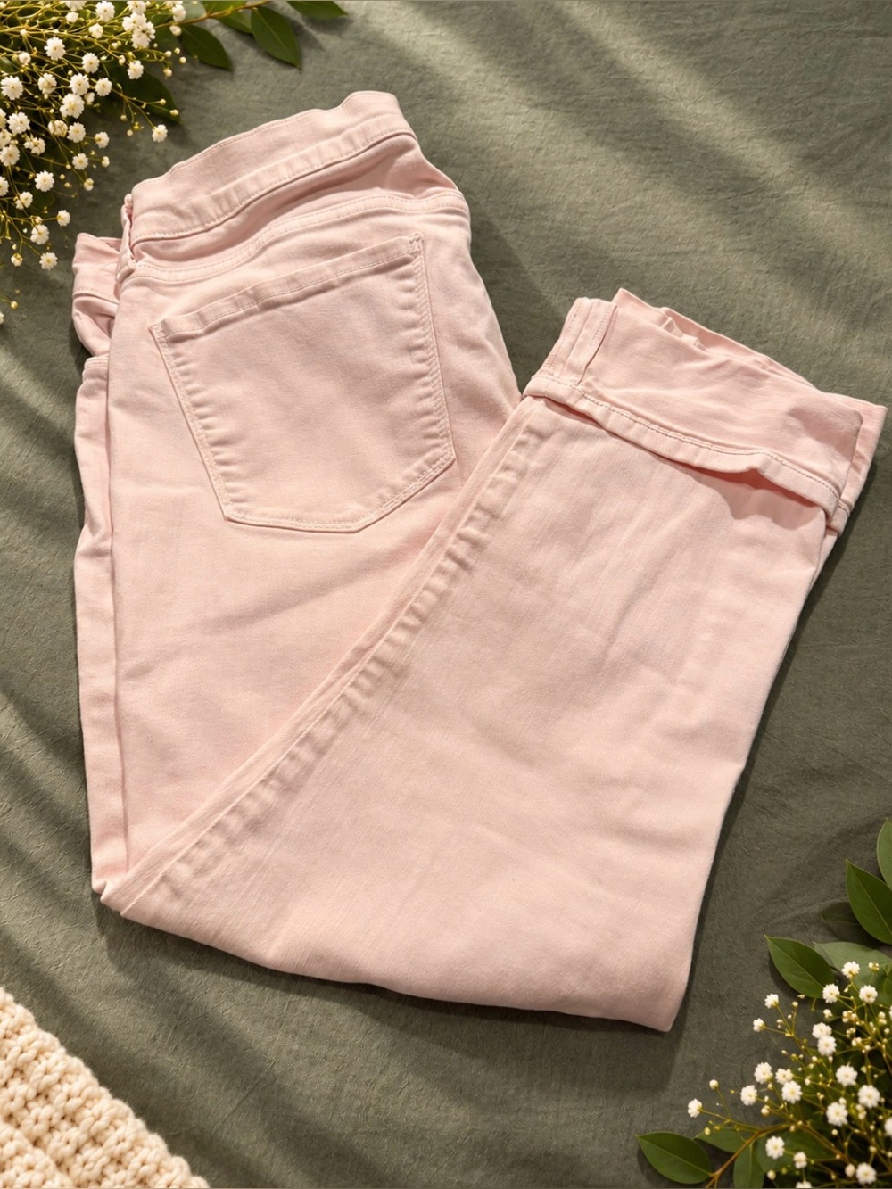 NYDJ Light Pink wide cuff capri